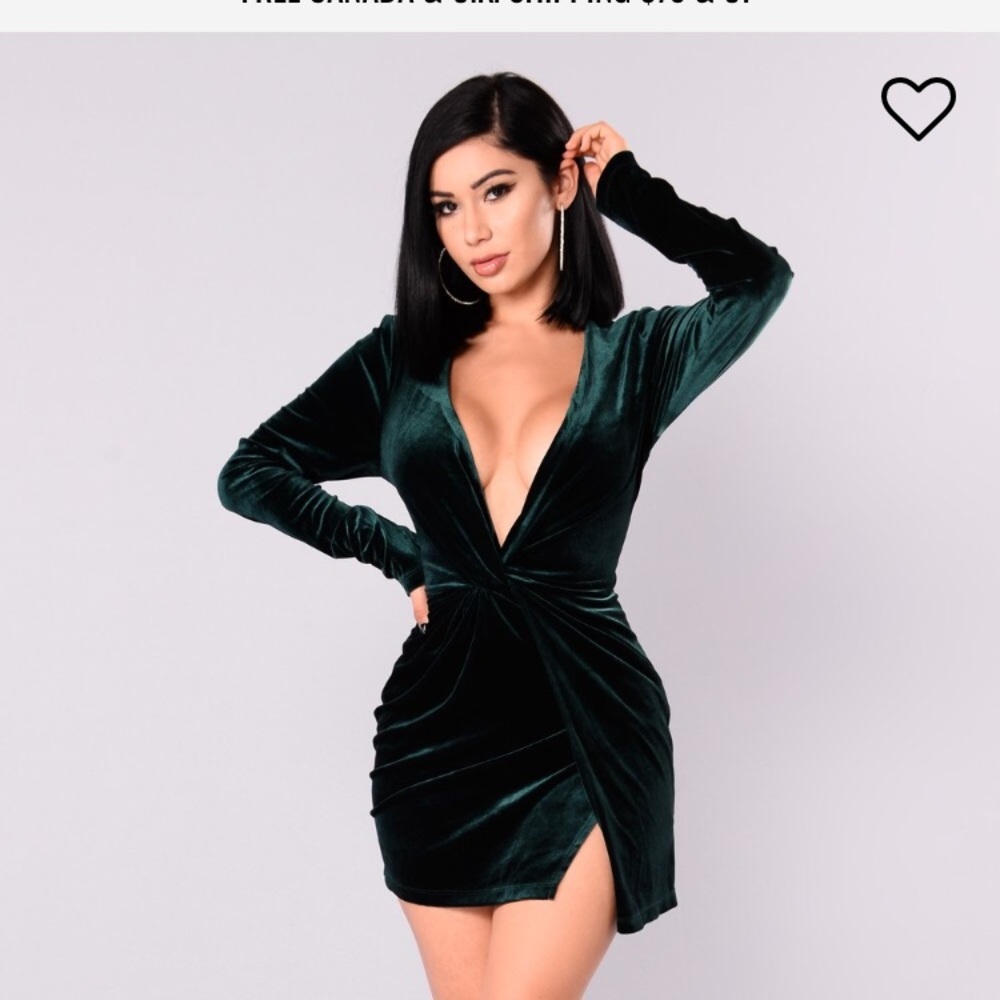 FashionNova dress with side slit. Velvet